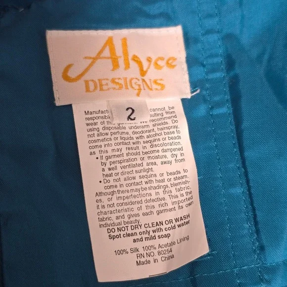 Alyce Design Teal 100% Silk Beaded Sequin Halter Gown Dress Vintage Prom Mermaid - Picture 9 of 9